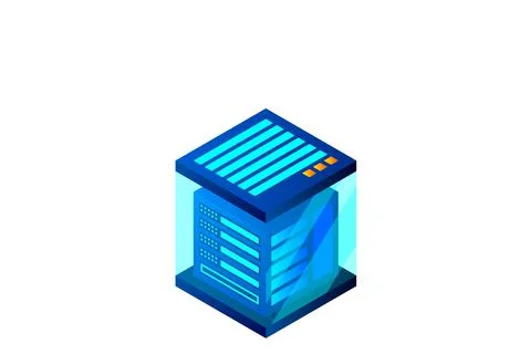 Concept of big data processing energy station of future server room rack data Stockillustratie