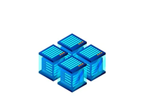 Concept of big data processing energy station of future server room rack data Stockillustratie