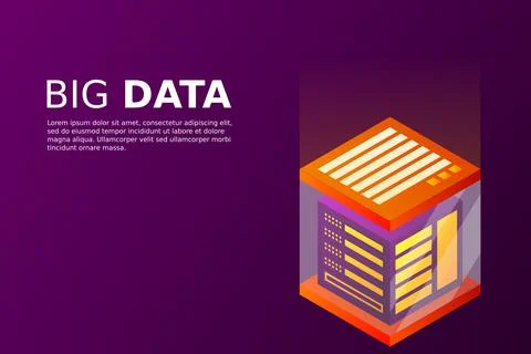 Concept of big data processing energy station of future server room rack data Stock Illustration