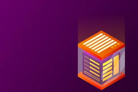 Concept of big data processing energy station of future server room rack data Stock Illustration