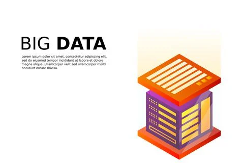 Concept of big data processing energy station of future server room rack data Stock Illustration