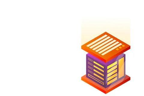 Concept of big data processing energy station of future server room rack data Stock Illustration
