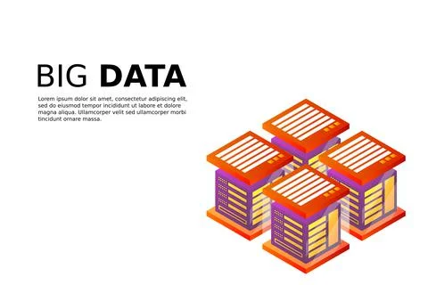 Concept of big data processing energy station of future server room rack data Stock Illustration