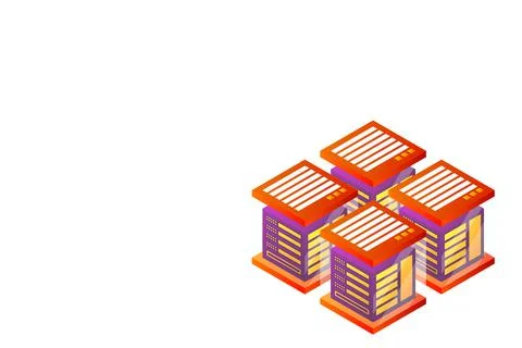 Concept of big data processing energy station of future server room rack data Stockillustratie