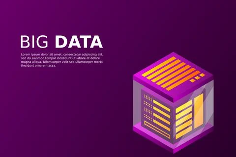 Concept of big data processing energy station of future server room rack data Stock Illustration