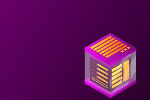 Concept of big data processing energy station of future server room rack data Stock Illustration