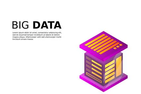 Concept of big data processing energy station of future server room rack data Illustrazione stock