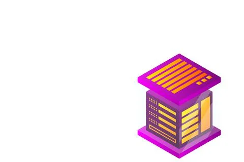 Concept of big data processing energy station of future server room rack data Stock Illustration