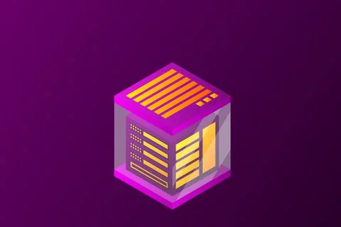 Concept of big data processing energy station of future server room rack data Stock Illustration