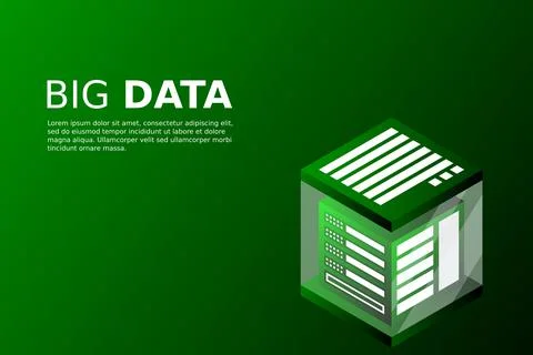 Concept of big data processing energy station of future server room rack data Stock Illustration