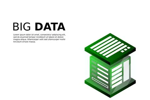 Concept of big data processing energy station of future server room rack data Stock Illustration