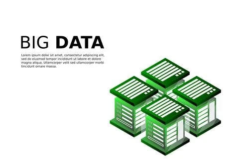 Concept of big data processing energy station of future server room rack data Stockillustratie