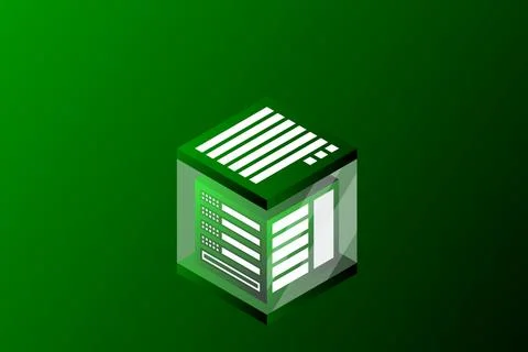 Concept of big data processing energy station of future server room rack data Stock Illustration