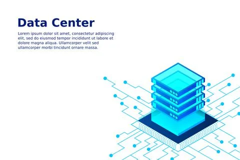 Concept of big data processing energy station of future server room rack data Stock Illustration