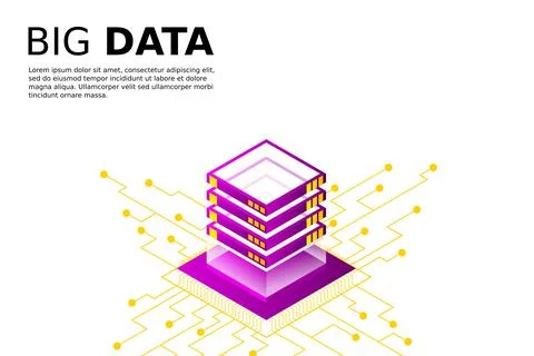 Concept of big data processing energy station of future server room rack data Illustrazione stock