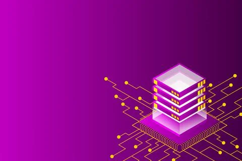 Concept of big data processing energy station of future server room rack data Stock Illustration