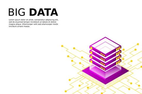 Concept of big data processing energy station of future server room rack data Stock Illustration