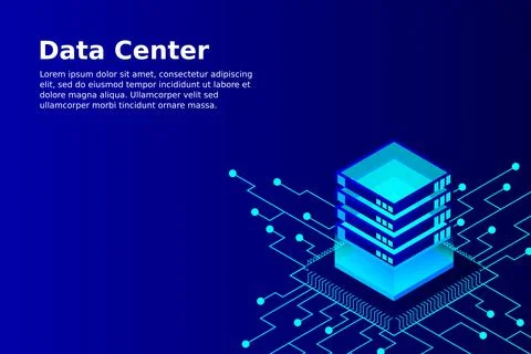 Concept of big data processing energy station of future server room rack data Stock Illustration