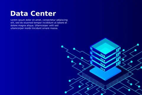 Concept of big data processing energy station of future server room rack data Stock Illustration