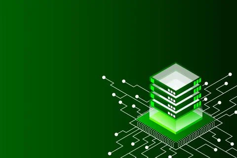 Concept of big data processing energy station of future server room rack data Stock Illustration