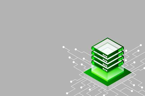 Concept of big data processing energy station of future server room rack data Stock Illustration