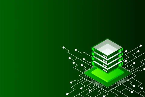 Concept of big data processing energy station of future server room rack data Stock Illustration