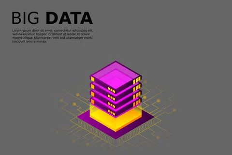 Concept of big data processing energy station of future server room rack data Stockillustratie