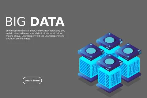 Concept of big data processing energy station of future server room rack data Stock Illustration