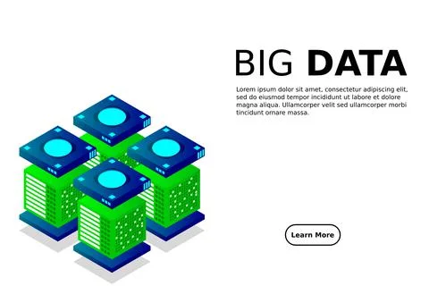 Concept of big data processing energy station of future server room rack data Stock Illustration