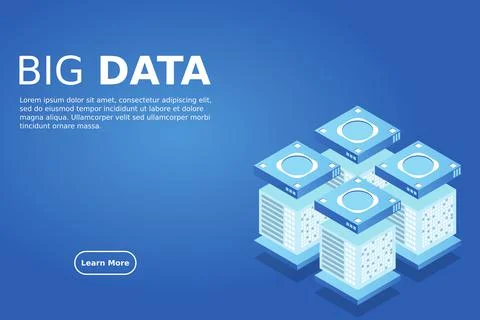 Concept of big data processing energy station of future server room rack data Stock Illustration
