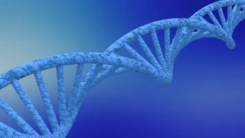 Concept of biochemistry with dna molecule on blue background. 3D illustration Stock Footage 337681758