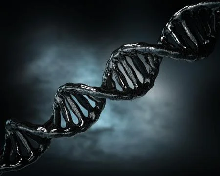 Concept of biochemistry with dna molecule on blue background Stock Illustration