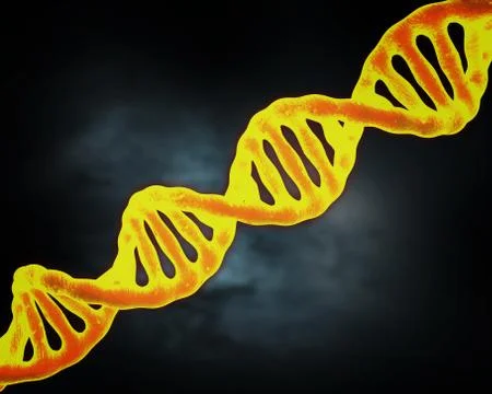 Concept of biochemistry with dna molecule on blue background Stock Illustration