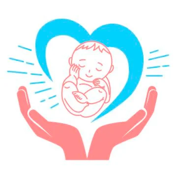 Concept of the birth of a child Stock Illustration