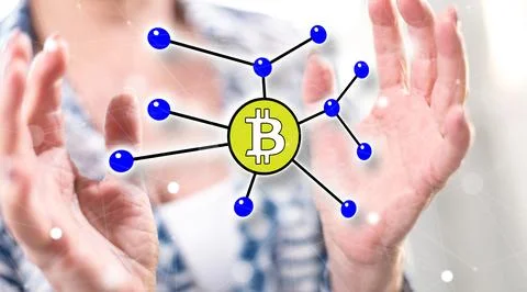 Concept of bitcoin Stock Photos