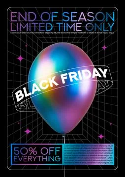 Concept of Black Friday poster Stock Illustration