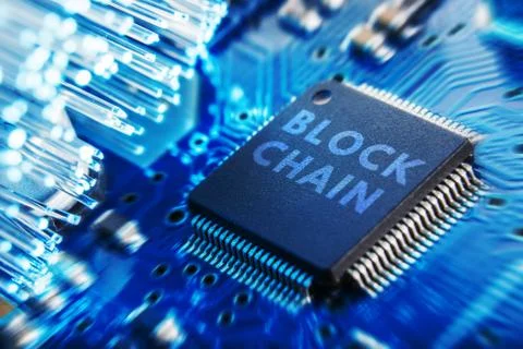 The concept of the block chain technology CHIP 写真素材