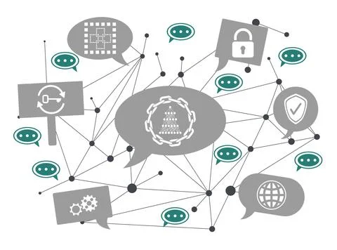 Concept of blockchain 스톡 일러스트