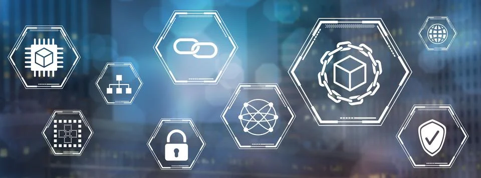 Concept of blockchain Stock Illustration