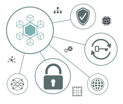 Concept of blockchain Stock Illustration
