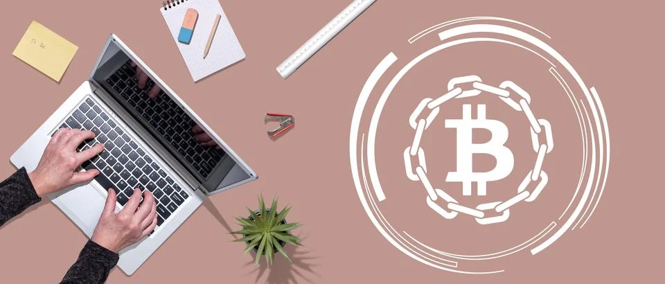 Concept of blockchain 스톡 사진