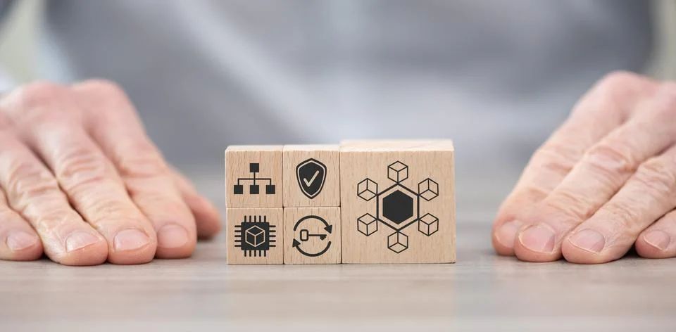 Concept of blockchain Stock-Fotos
