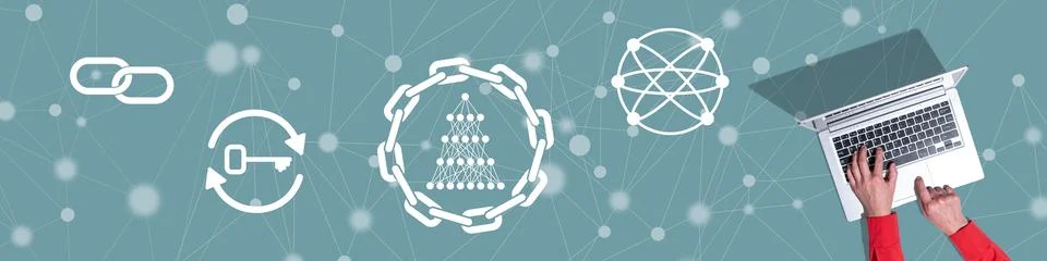 Concept of blockchain Stock-Fotos