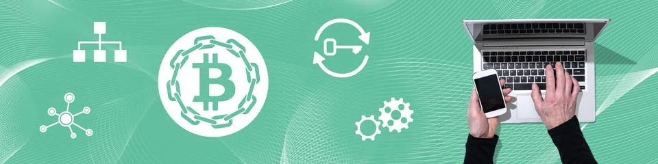 Concept of blockchain Stock-Fotos