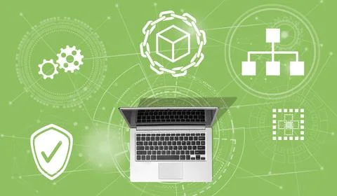 Concept of blockchain Stock-Fotos