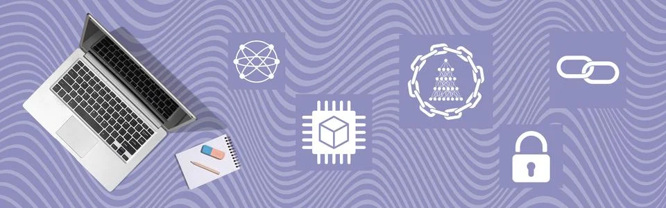 Concept of blockchain 库存照片