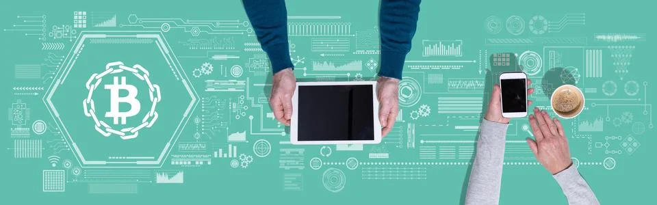 Concept of blockchain Stock Photos