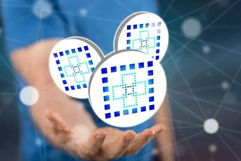 Concept of blockchain Stock Photos