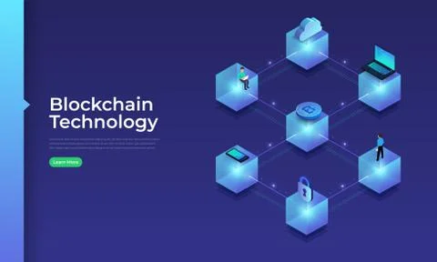 COncept Blockchain Technology Stock Illustration