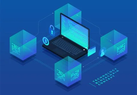 COncept Blockchain Technology Stock Illustration